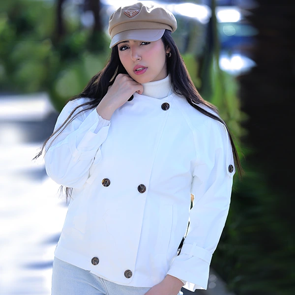 ترنچ کت کوتاه یقه گرد